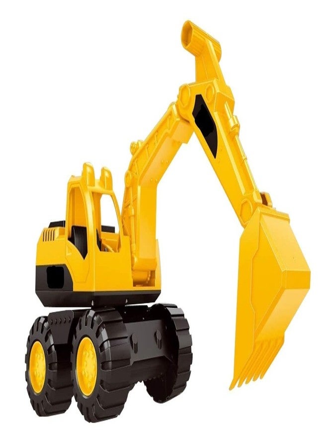 Quasar Unbreakable Excavator Mini 21 x 19 Size Pull Back Push and Go Plastic Construction Vehicle Toys Truck Set +3 Year Best Gift for Girls Boys Pack of 1 - Image 1